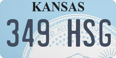 KS license plate 349HSG