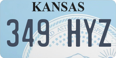 KS license plate 349HYZ
