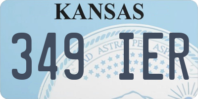 KS license plate 349IER