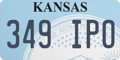 KS license plate 349IPO