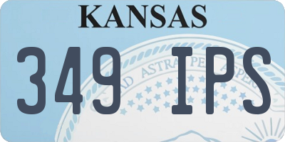 KS license plate 349IPS