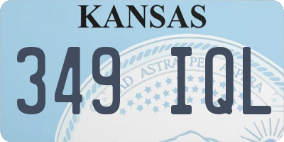 KS license plate 349IQL