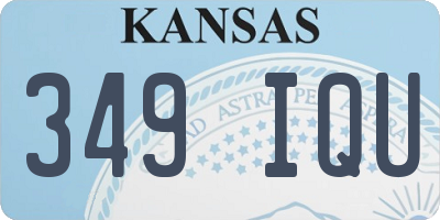 KS license plate 349IQU