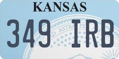 KS license plate 349IRB
