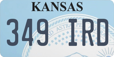 KS license plate 349IRD
