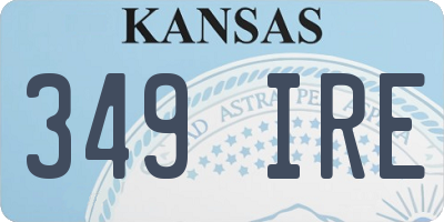 KS license plate 349IRE