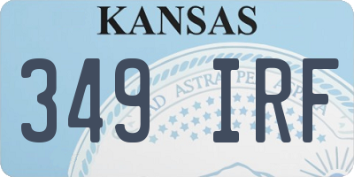 KS license plate 349IRF