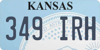 KS license plate 349IRH