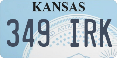 KS license plate 349IRK