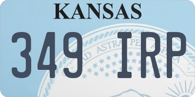 KS license plate 349IRP