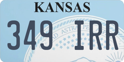 KS license plate 349IRR