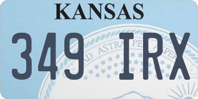 KS license plate 349IRX