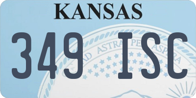KS license plate 349ISC
