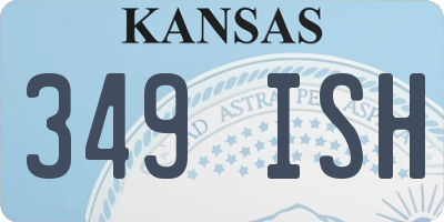 KS license plate 349ISH