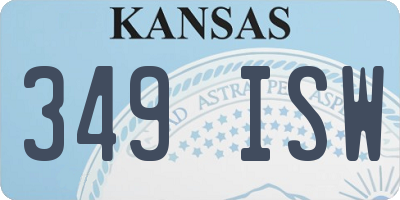 KS license plate 349ISW