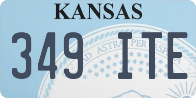 KS license plate 349ITE