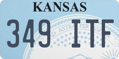 KS license plate 349ITF