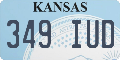 KS license plate 349IUD