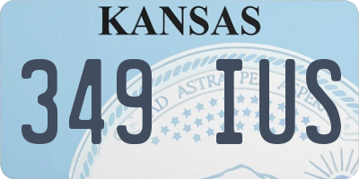 KS license plate 349IUS