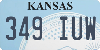 KS license plate 349IUW