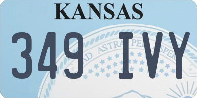 KS license plate 349IVY
