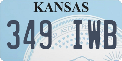 KS license plate 349IWB