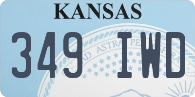 KS license plate 349IWD