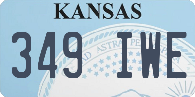 KS license plate 349IWE
