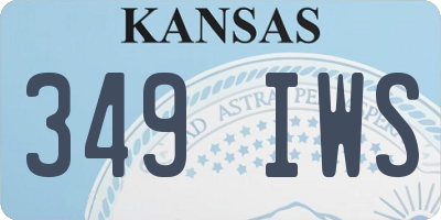 KS license plate 349IWS