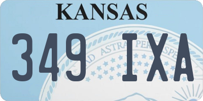 KS license plate 349IXA