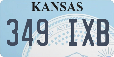 KS license plate 349IXB