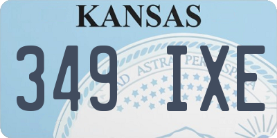 KS license plate 349IXE