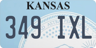 KS license plate 349IXL
