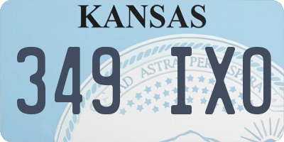 KS license plate 349IXO