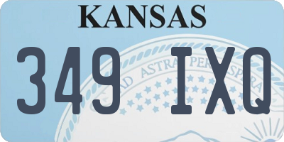 KS license plate 349IXQ