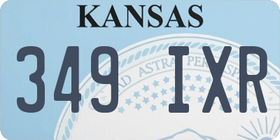 KS license plate 349IXR