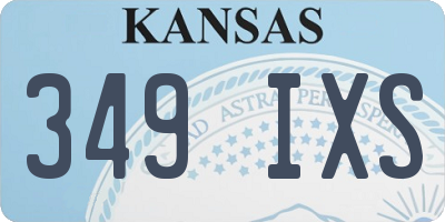 KS license plate 349IXS