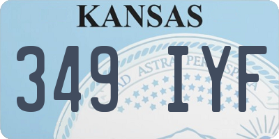 KS license plate 349IYF