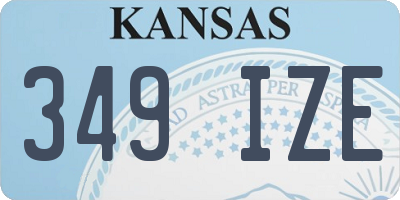 KS license plate 349IZE