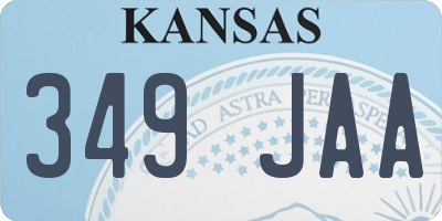 KS license plate 349JAA
