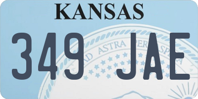 KS license plate 349JAE