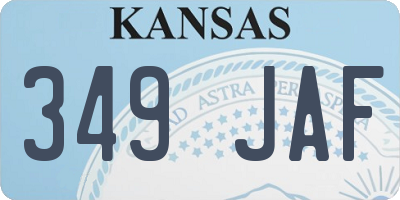 KS license plate 349JAF