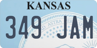 KS license plate 349JAM