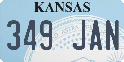 KS license plate 349JAN