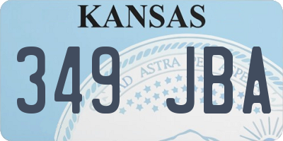 KS license plate 349JBA