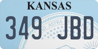 KS license plate 349JBD