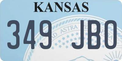 KS license plate 349JBO