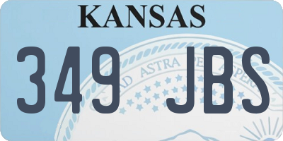 KS license plate 349JBS
