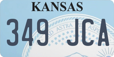 KS license plate 349JCA