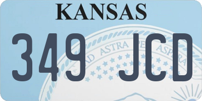 KS license plate 349JCD
